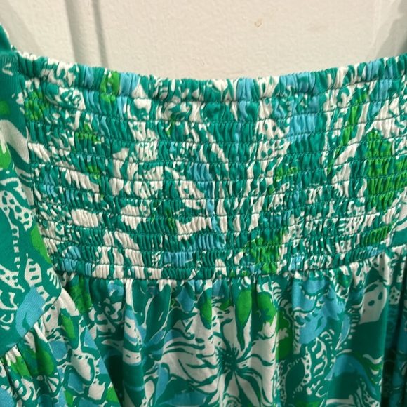 Lilly Pulitzer square necked fun fun dress in Blue and green - Picture 6 of 7